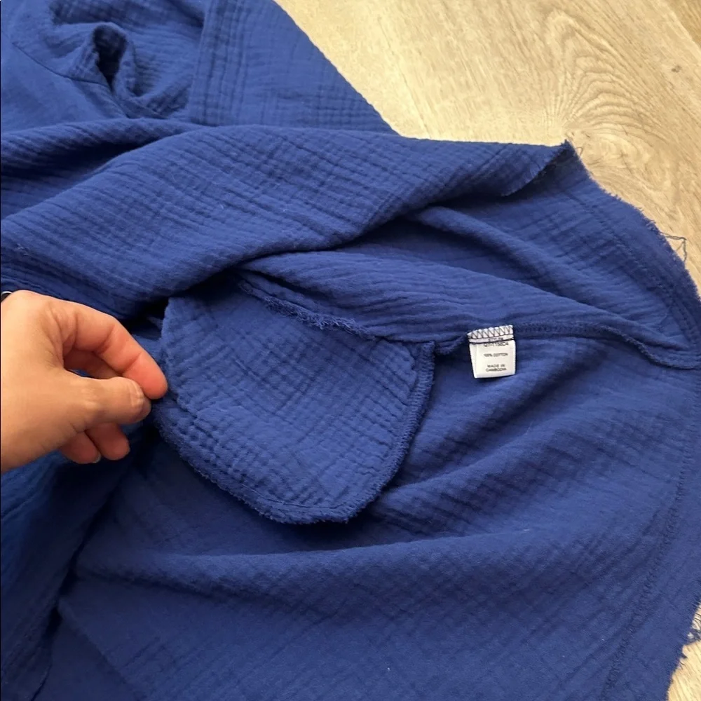 Zenana Outfitters Royal Blue Button-Up Shirt Dress - Picture 4 of 5